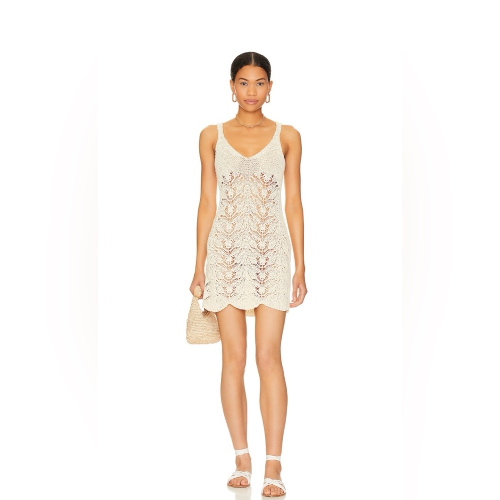 L*Space Cream Crochet Swim Coverup